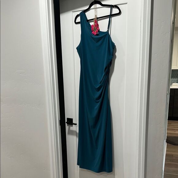 THE DROP Elegant Teal One-Shoulder (with strap attachment) Dress - XL - Picture 1 of 1